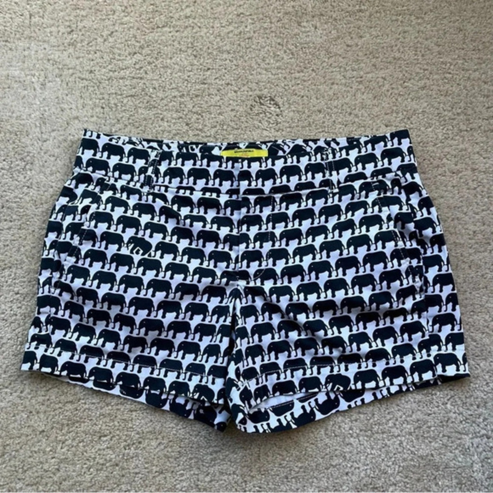 Banana Republic Milly Women's Blue & White Elephant Chino Shorts - 2P - VGUC